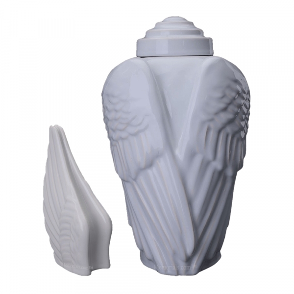 Wings White Cremation Urns