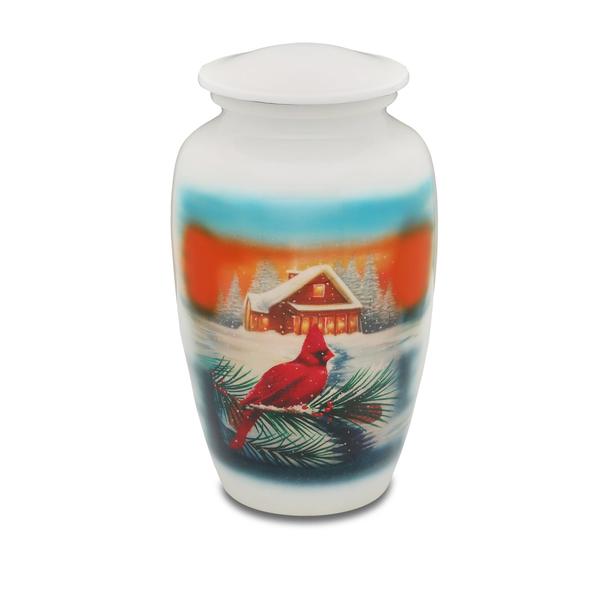 Winter Cardinal Cremation Urn