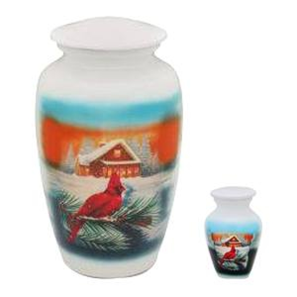 Winter Cardinal Cremation Urns