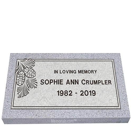 Winter Pines Granite Grave Marker 24 x 12