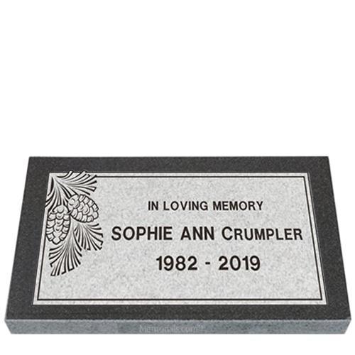 Winter Pines Granite Grave Marker 20 x 10