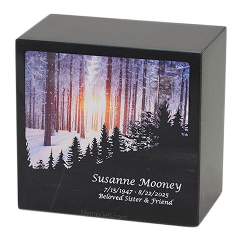 Winter Wonderland Marble Cremation Urn