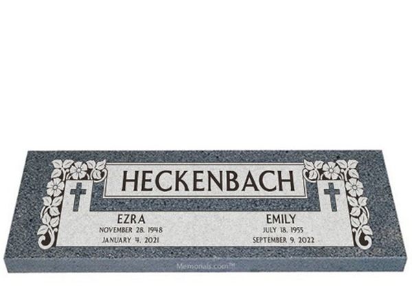 With Grace Companion Granite Headstone 48 x 18