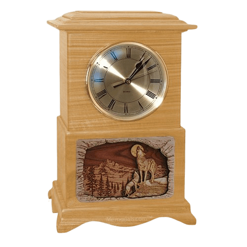 Wolfs Clock Oak Cremation Urn