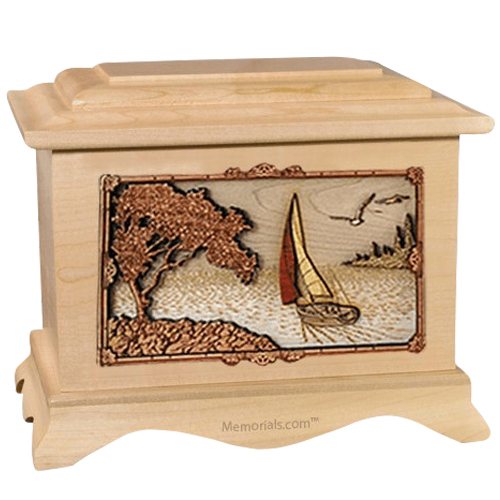 Sailboat Maple Cremation Urn