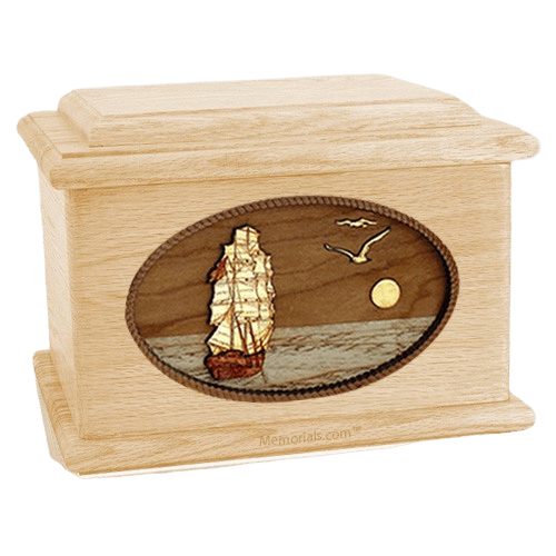 Sailing Home Maple Memory Chest Cremation Urn