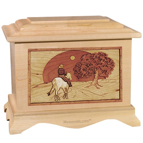 Horse & Moon Maple Cremation Urn