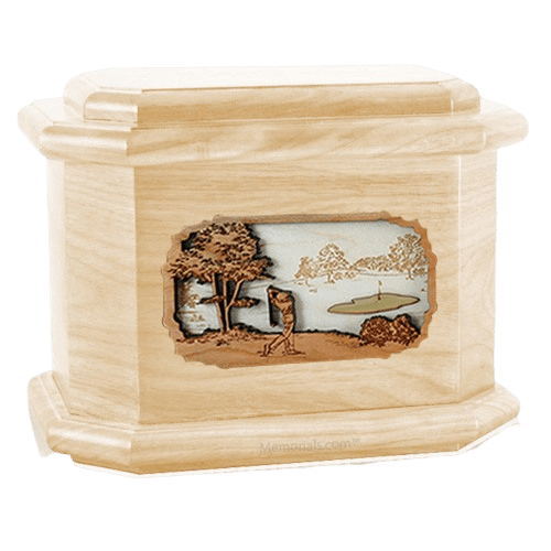 Golf Maple Octagon Cremation Urn