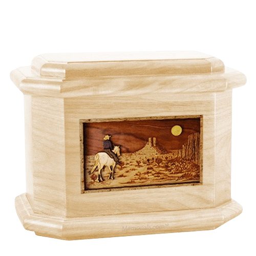 Horse Moon Maple Octagon Cremation Urn 