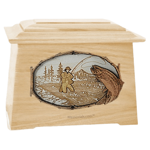 Fly Fishing Maple Aristocrat Cremation Urn