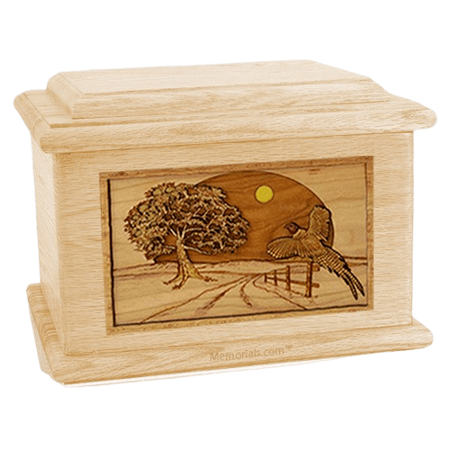 Pheasant Maple Memory Chest Cremation Urn