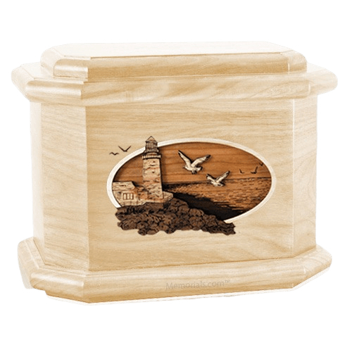 Sea Coast Maple Octagon Cremation Urn