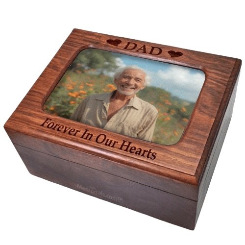 Wooden Photo Chest Cremation Urn