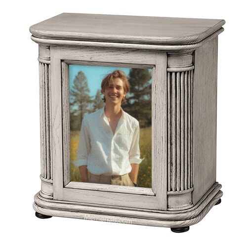 Wooden Urn With Photo