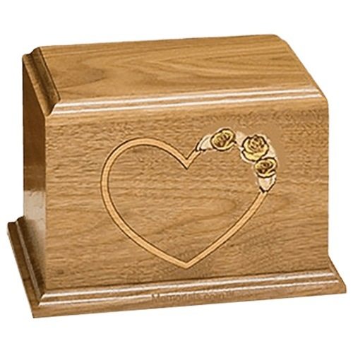 Yellow Rose Walnut Wood Cremation Urn