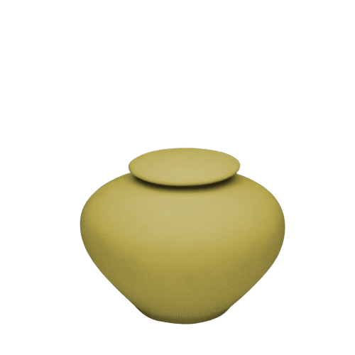 Yellow Silk Small Porcelain Clay Urn
