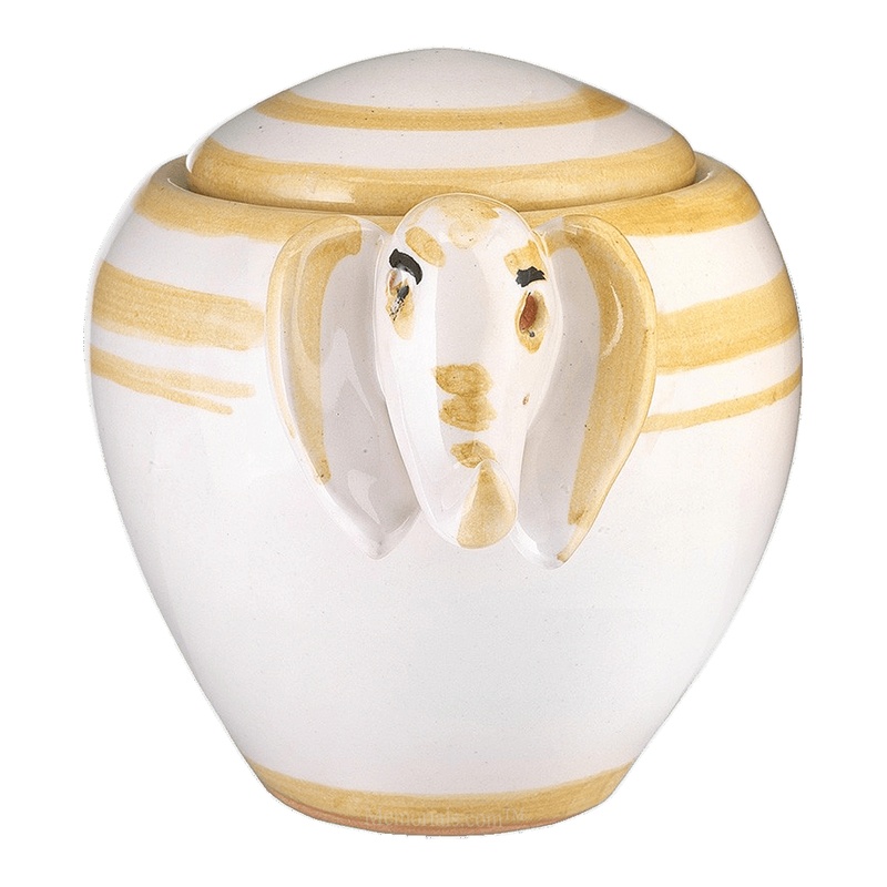 Yellow Striped Elephant Urn