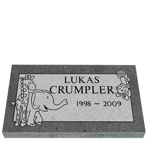 Zoo Animals Child Granite Grave Marker