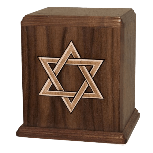 Star of David Walnut Cremation Urn