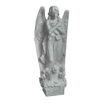 Angel In Flowers Granite Statue VI