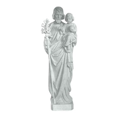 St. Joseph And Lilies Marble Statue VI