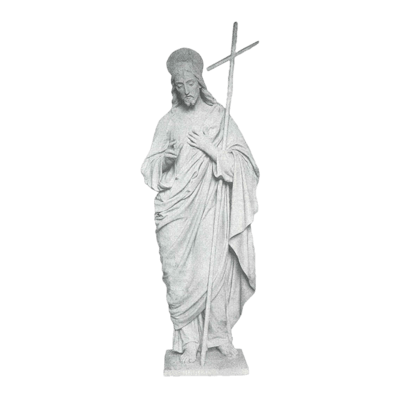 Jesus And Cross Marble Statue VII