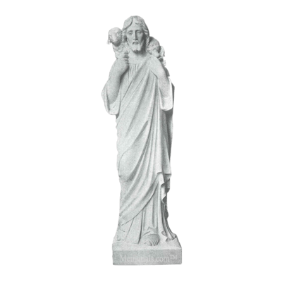 Jesus The Good Shepherd Granite Statue V
