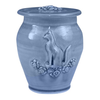 Kitty Cobalt Blue Ceramic Cremation Urn