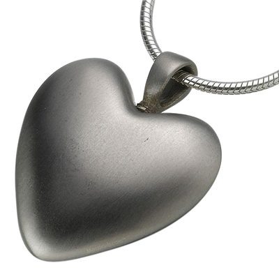 White Bronze Heart Keepsake Pendant