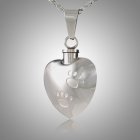 Pet Heart Paw Print Cremation Jewelry V
