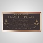 Pair Of Roses Bronze Plaque