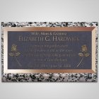 Pair Of Roses Bronze Plaque