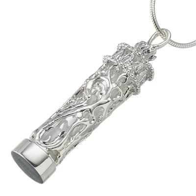 Chromate Glass Filigree Cremation Pendant