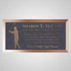 Golfing Woman Bronze Plaque