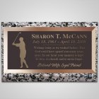 Golfing Woman Bronze Plaque