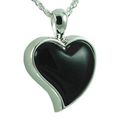 Indented Onyx Heart Keepsake Pendant III