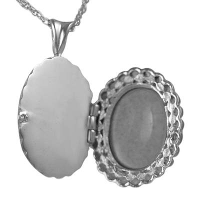 Oval Glass Locket Cremation Pendant III