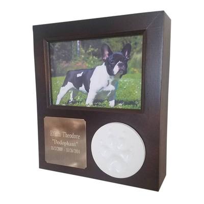 Paw Print Horizontal Photo Large Black Pet Urn