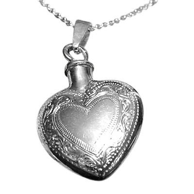 Etched Double Heart Keepsake Pendant