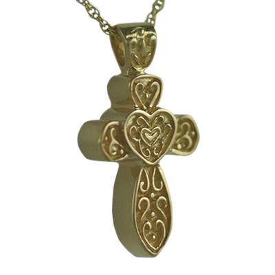 Hearts on Cross Keepsake Pendant II