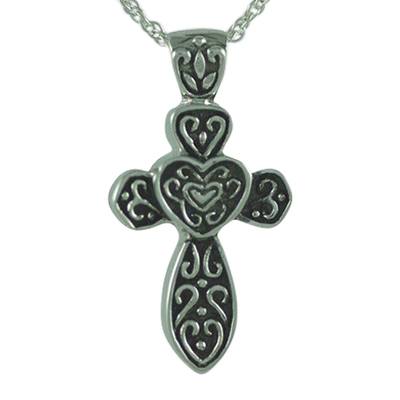 Cross with Hearts Keepsake Pendant