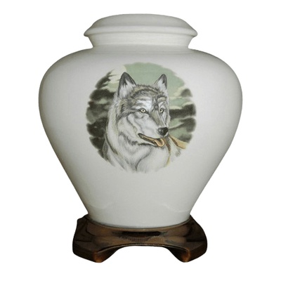 Lone Wolf Cremation Urn