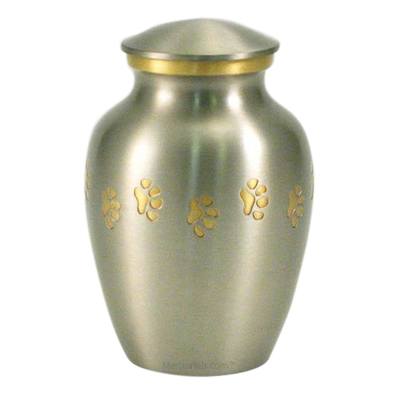 Classic Paw Print Large Pewter Urn