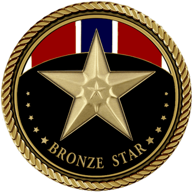 3D Bronze Star Small Medallion 