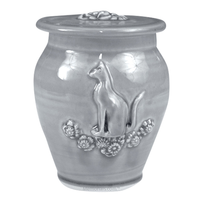 Kitty Powder Blue Ceramic Cremation Urn