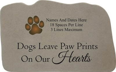 Dogs Leave Paw Prints Memorial Stone