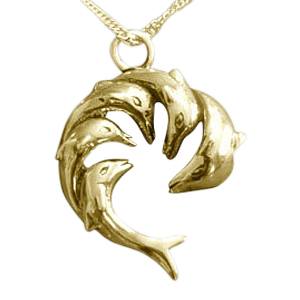 Dolphin Family Cremation Jewelry IV
