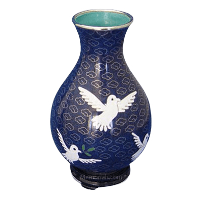 Peace Doves Cloisonne Vase