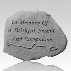 Faithful Leash & Collar Dog Memorial Stone