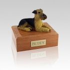 Airedale Terrier Laying Medium Dog Urn